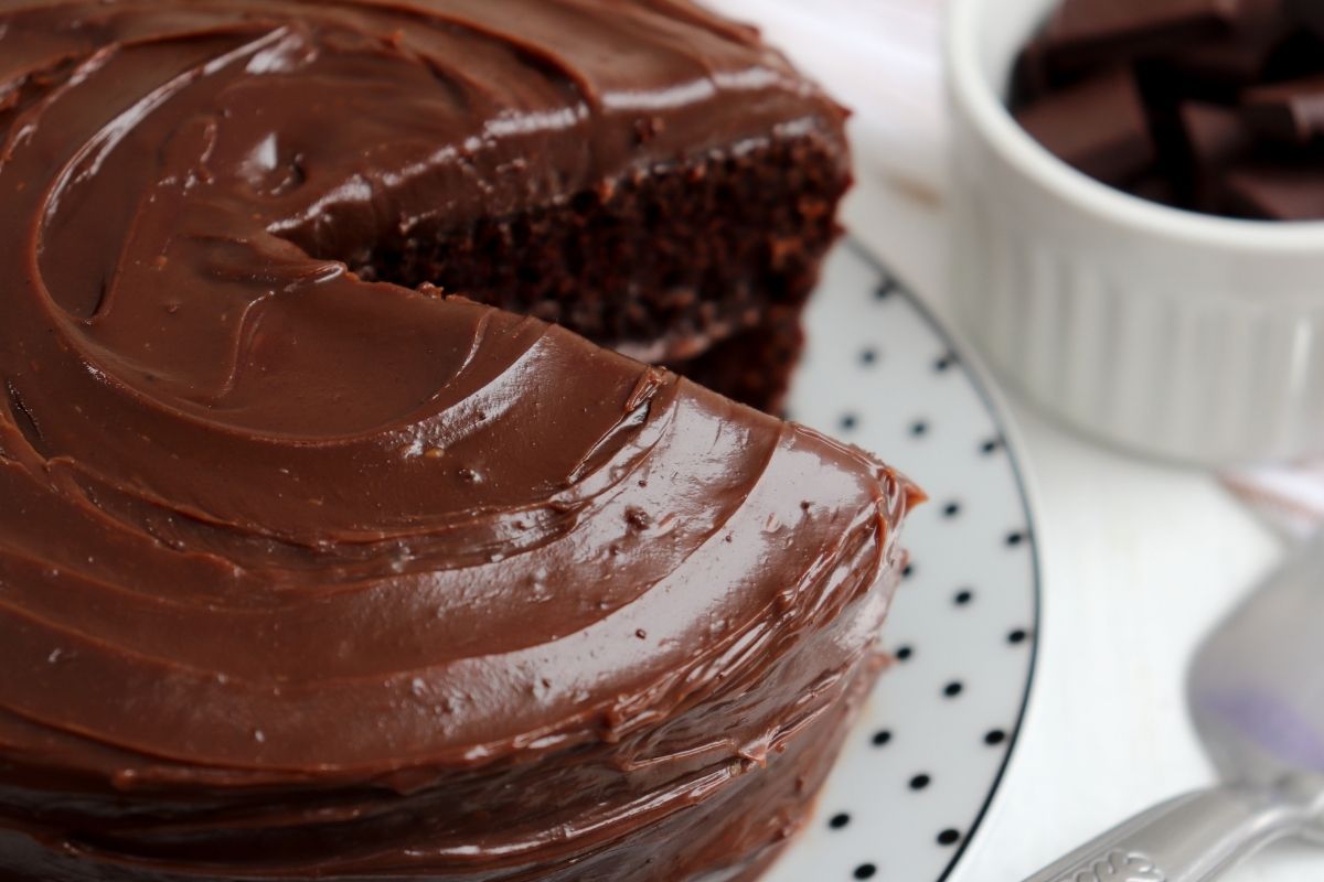 bolo de chocolate com ganache